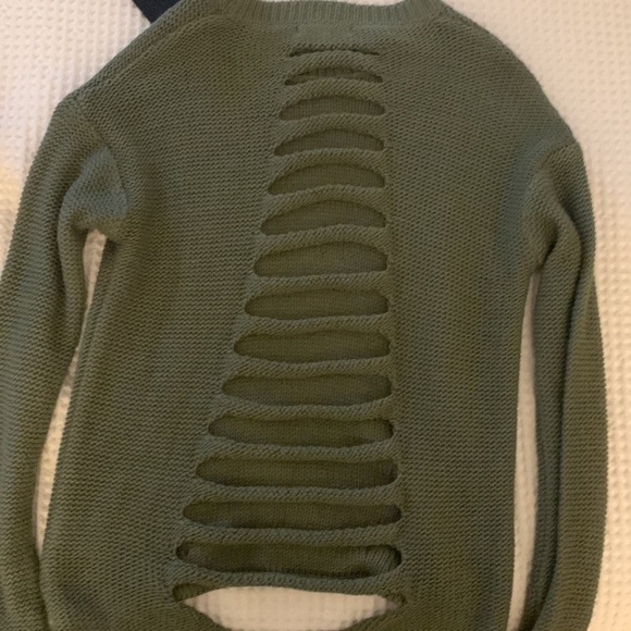 Green Don’t Ask Why sweater- fun back! - Picture 2 of 2